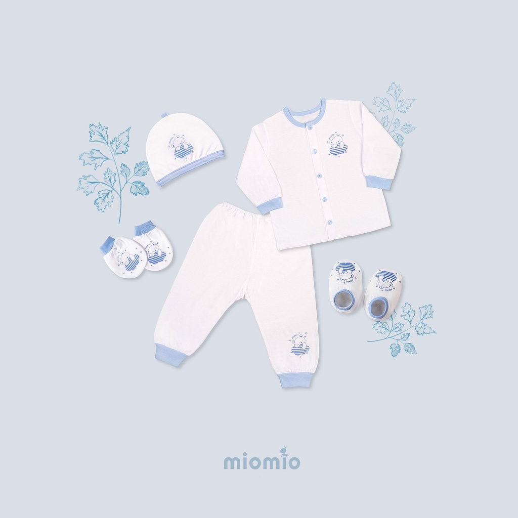 Set Đồ Sơ Sinh 5 Món Dài MIOMIO, In Hình Dễ Thương Cho Bé Trai Bé Gái (Từ 1-3 tháng)