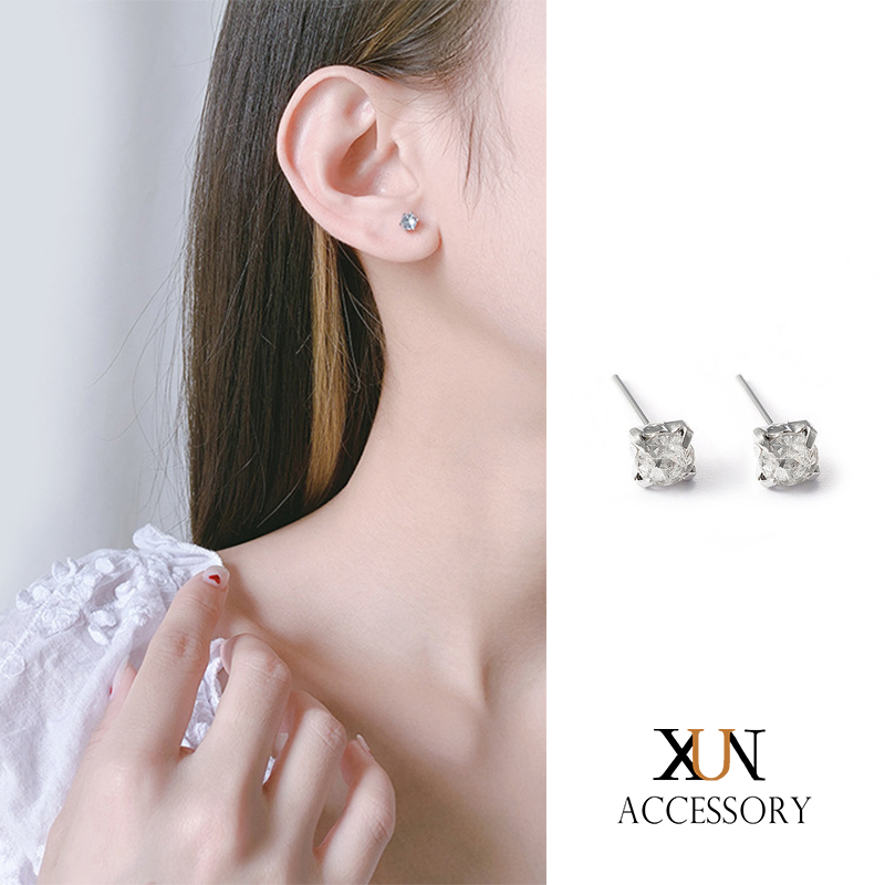 Khuyên tai mạ bạc 925 đính đá thời trang sang trọng cho nữ