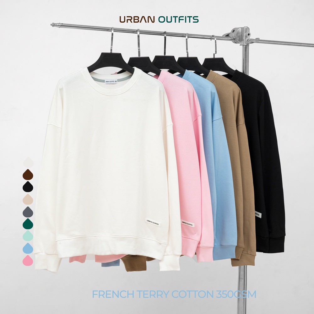Áo Sweater Form Rộng URBAN OUTFITS Kiểu Trơn SWO100 ver 2.0 Thun Cotton French Terry 350GSM Local Brand