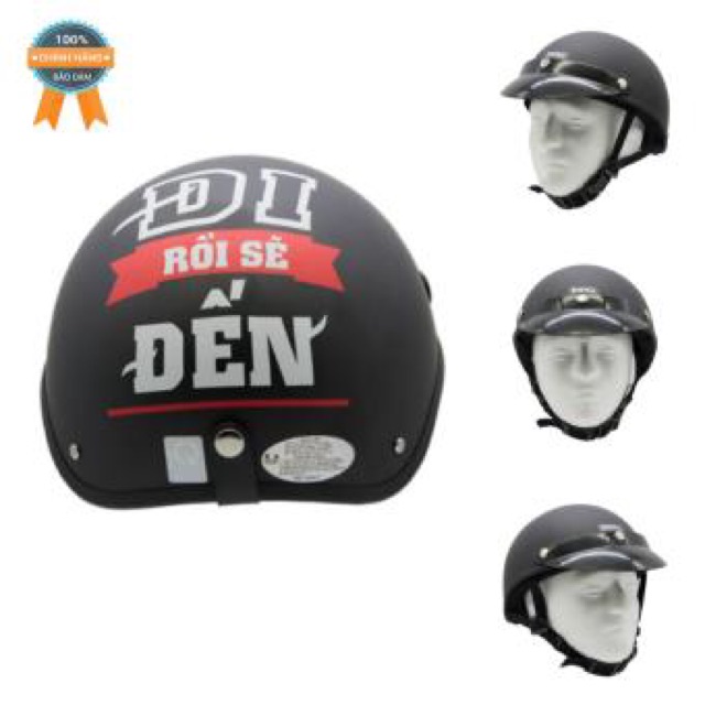 Nón bảo hiểm 1/2 đầu kèm kính uv400 - mũ bảo hiểm nửa đầu kèm kính uv400