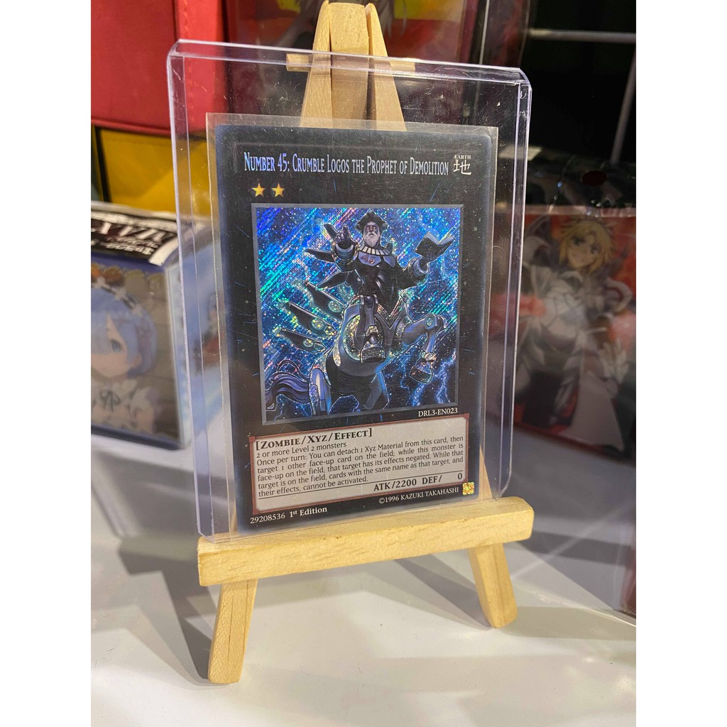 Lá bài thẻ bài Yugioh Number 45 Crumble Logos the Prophet of Demolition – Secret Rare - Tặng bọc bài nhựa bảo quản