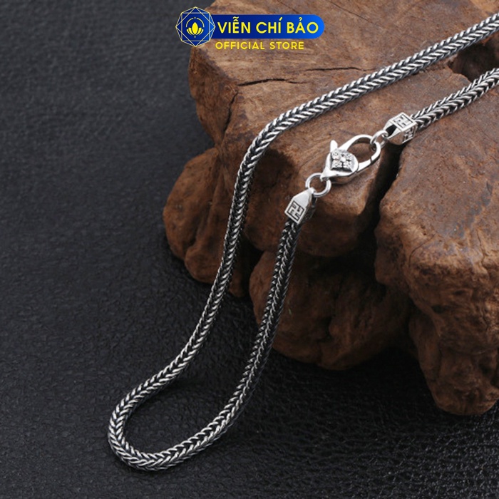 Dây chuyền bạc nam móc chùy kim cang chữ vạn chất liệu bạc Thái thời trang phụ kiện trang sức Viễn Chí Bảo D100246