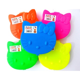 Hộp đựng phấn nhựa Hansan Vuông- Voi-Cá-Kitty Màu sắc Dễ thương- Nhựa bền đẹp