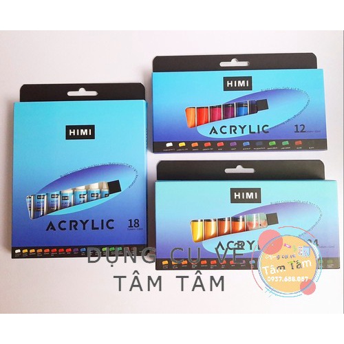 [ TÂM TÂM ]-[Miya Himi] Màu Acrylic Miya Himi Set 12/18/24/36 màu dạng tuýp 12ml-