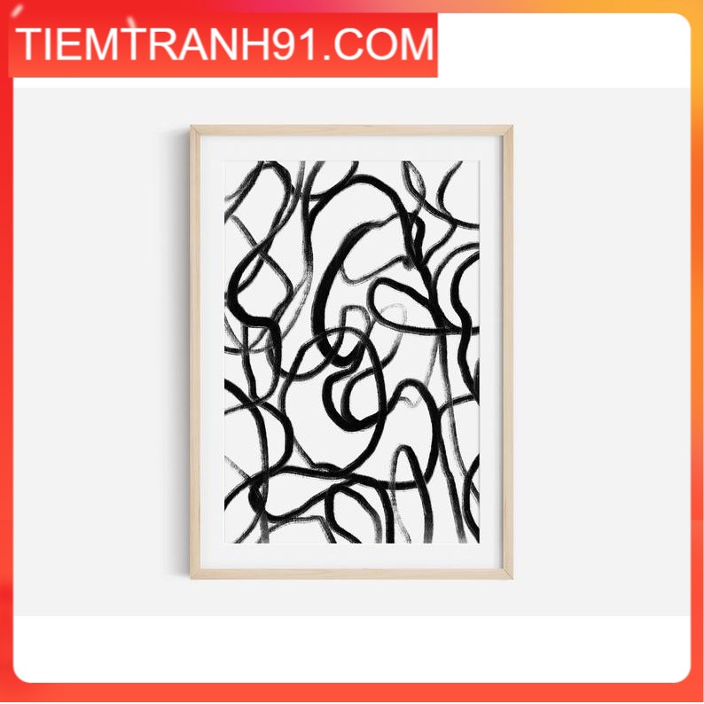 Tranh in cao cấp | Tranh nghệ thuật trừu tượng - Black Abstract Art Print, Black and White Abstract Art