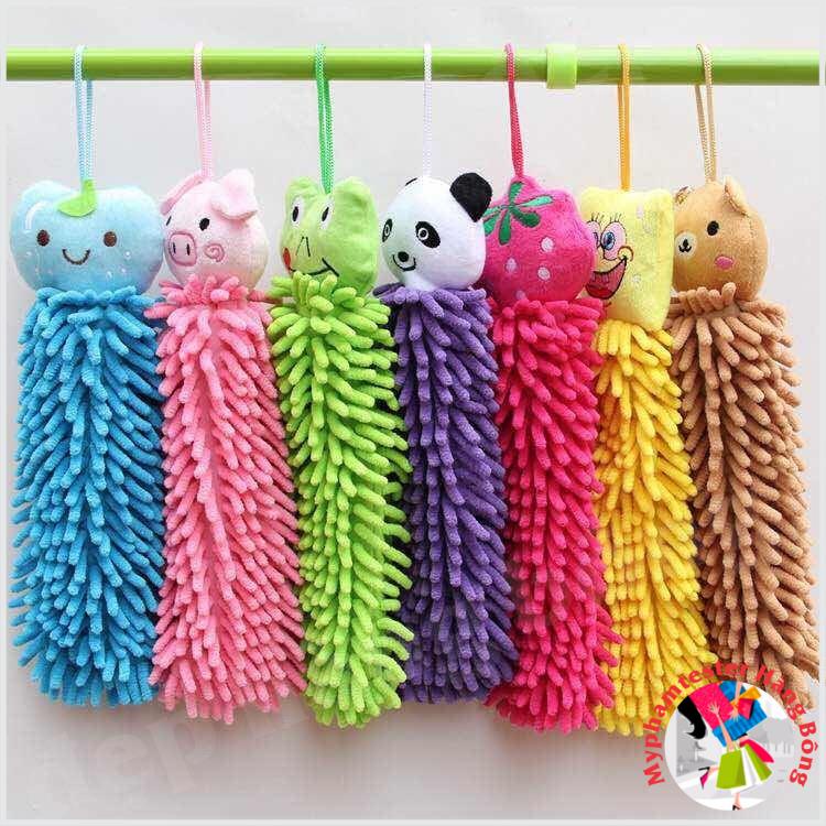 Khăn Lau Tay Hình Thú Sợi San Hô 35Cm, Lau Bát Chén Đĩa Nhà Bếp Dày Dặn Đa Năng - Cotton Thấm Hút Nước