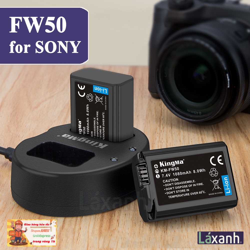 PIN SẠC MÁY ẢNH CHÍNH HÃNG KINGMA FW50 NP-FW50 NPFW50 SONY A6000 A6300 A6400 A7 A3000 A5000 A6500 NEX 5 6 7