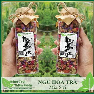 Ngũ hoa trà - 2  chai chỉ 120k - trà mix 5 loại hoa Bạch cúc, Hoa lưu ly, Trà hoa hồng, Trà kỉ tử, Trà táo đỏ: