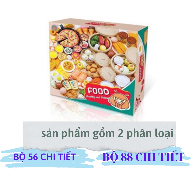 Đồ chơi nấu ăn cho bé Datas mô phỏng nhà bếp Bộ đồ chơi nhà bếp 88 món bánh bao, há cảo, bắp mô phỏng đầy đủ các món ăn