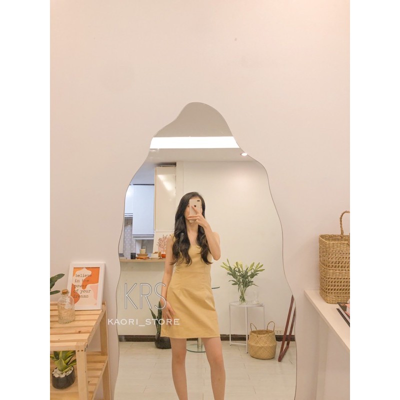 VÁY HAI DÂY NỮ BẢN TO MINIDRESS BO CHUN CHẤT VẢI THÔ ĐŨI LOẠI 1 ( ảnh thật- hàng có sẵn ) |kaori_store|