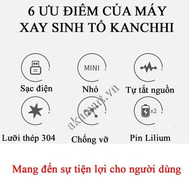 ( Hàng Loại 1 ) Máy xay sinh tố cầm tay mini Kanchhi đa năng cao cấp sạc pin công suất lớn - AKA MART