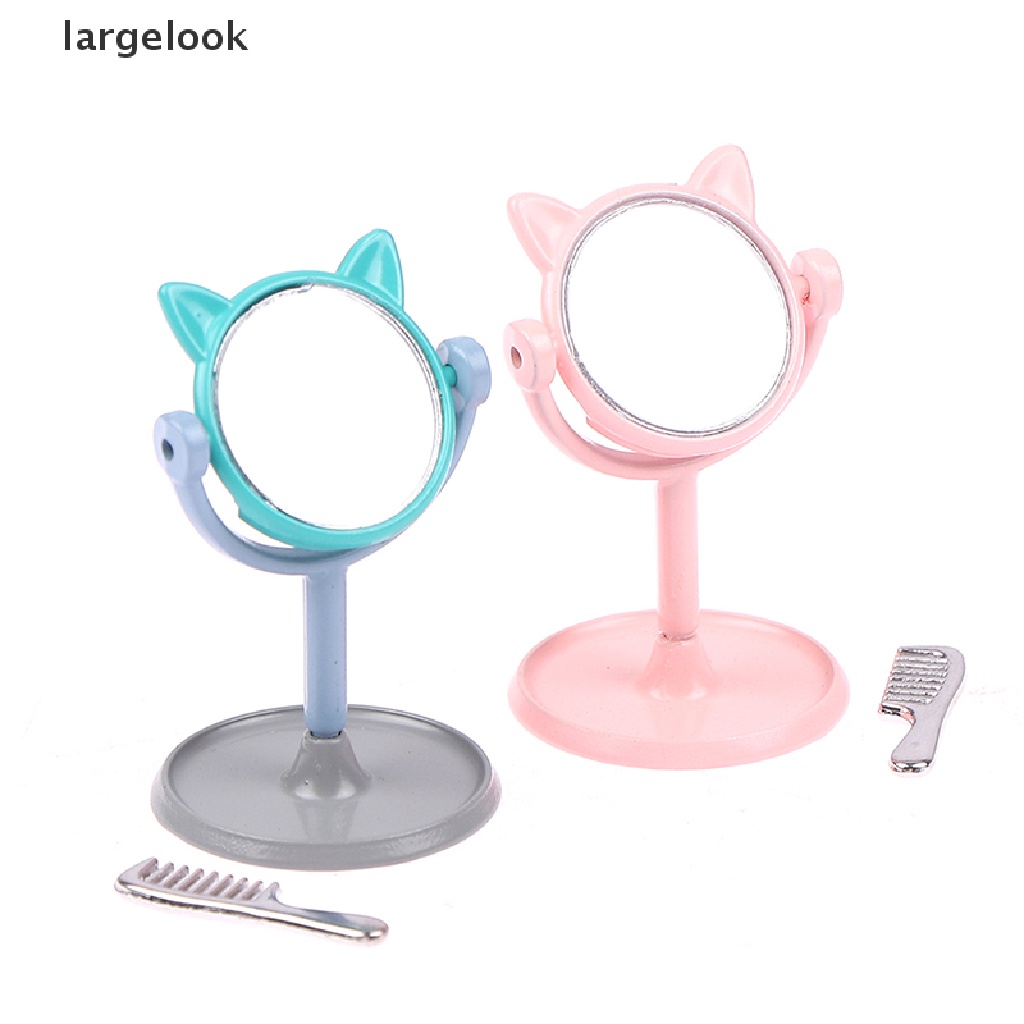 Gương Trang Điểm Hình Tai Thỏ Mini Tỉ Lệ 1 / 12 Cho Nhà Búp Bê ♨Nóng Bỏng