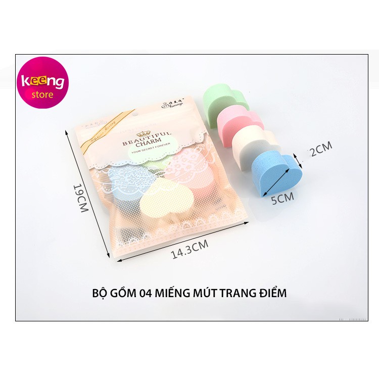 Mút trang điểm make up tán kem nền (hình trái tim)