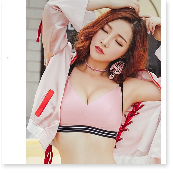 Đồ lót nữ SALE ️Áo ngực tập thể thao (hồng và đen), dáng áo thon gọn, giúp bạn thoải mái trong hoạt đồng 7758