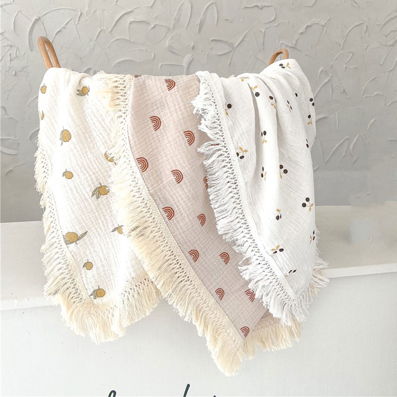 Chăn Quấn Em Bé Bằng Cotton Mềm Mại Phối Tua Rua Phong Cách Hồi Giáo Dùng Làm Đạo Cụ Chụp Ảnh