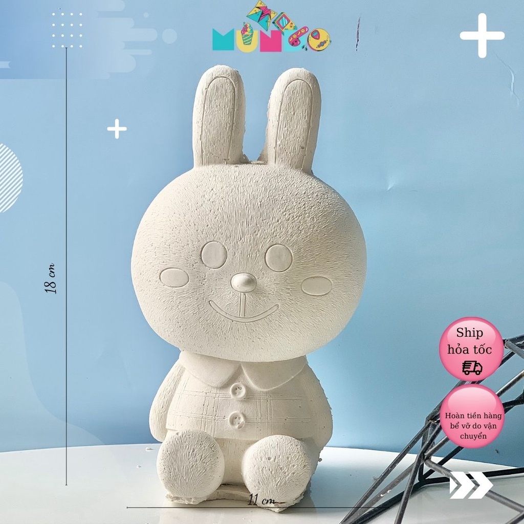 Tượng Tô Màu(Có Màu Cọ) Cao Cấp SIZE XXL Mô Hình Thỏ Cony, Tượng Thạch Cao Thỏ Cony MUNDO