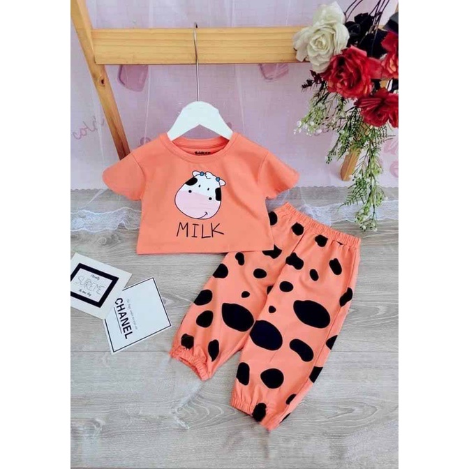 [MẪU MỚI] BỘ CỘC TAY BÒ SỮA NƠ CHẤT COTTON SIÊU ĐÁNG YÊU CHO BÉ 8-25KG. VIDEO THẬT. XƯỞNG MAY BIBO