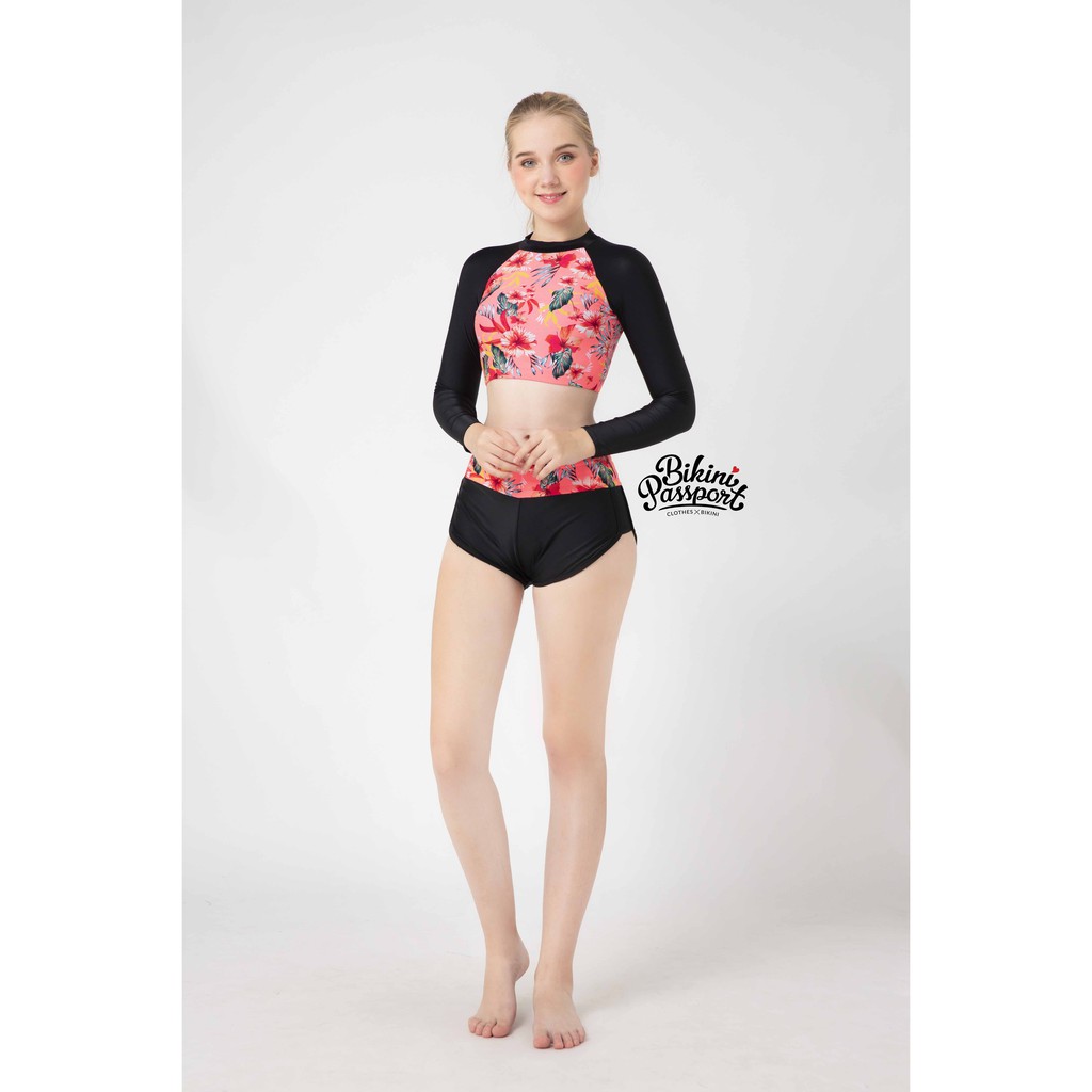 Đồ bơi Nữ BIKINI PASSPORT kiểu Hai mảnh quần short áo tay dài- màu Hồng - BS356_PK | BigBuy360 - bigbuy360.vn