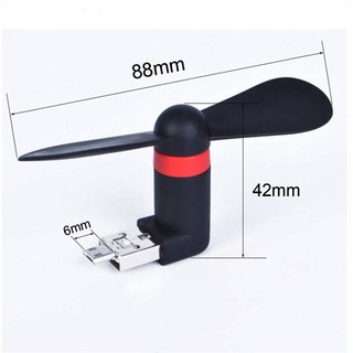 QUẠT MINI 2 CÁNH 2 IN 1 DÙNG MICRO USB & USB - 000148
