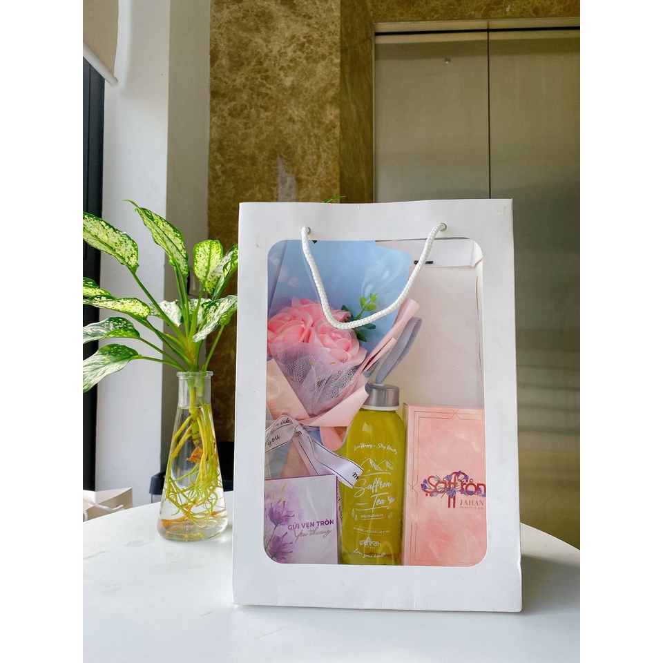 Set quà tặng mùng 8/3 thương hiệu Saffron Việt Nam nhụy hoa nghệ tây Jahan 1gr kèm quà tặng