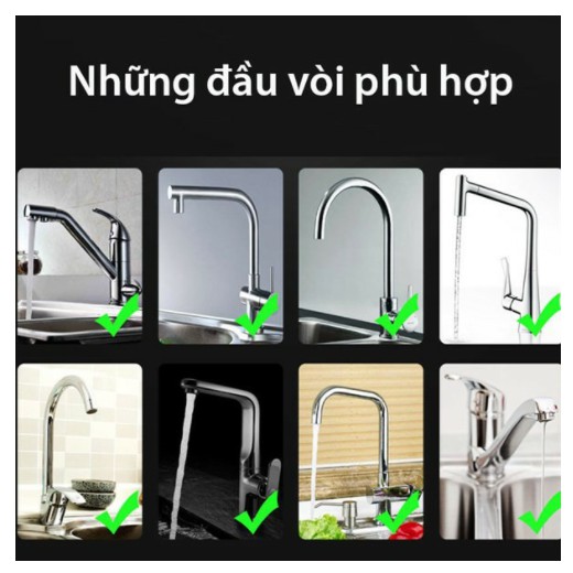 Bộ dây nối kèm đầu vòi rửa bát 360 điều chỉnh 3 chế độ 18cm