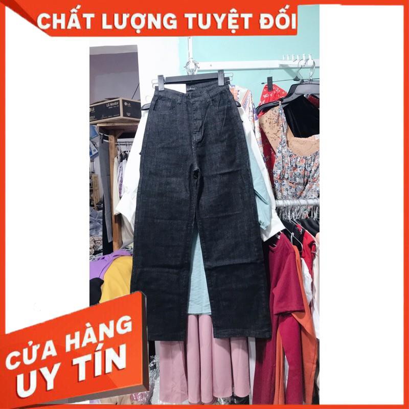 Quần jeans cạp cao ống đứng chất jeans giãn- shop tự chụp