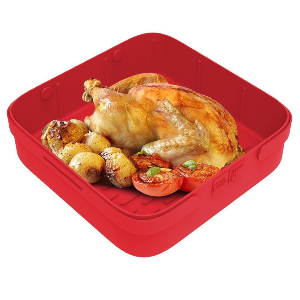 Rổ Nướng Bánh Pizza Hình Vuông Bằng Silicone Tái Sử Dụng Được