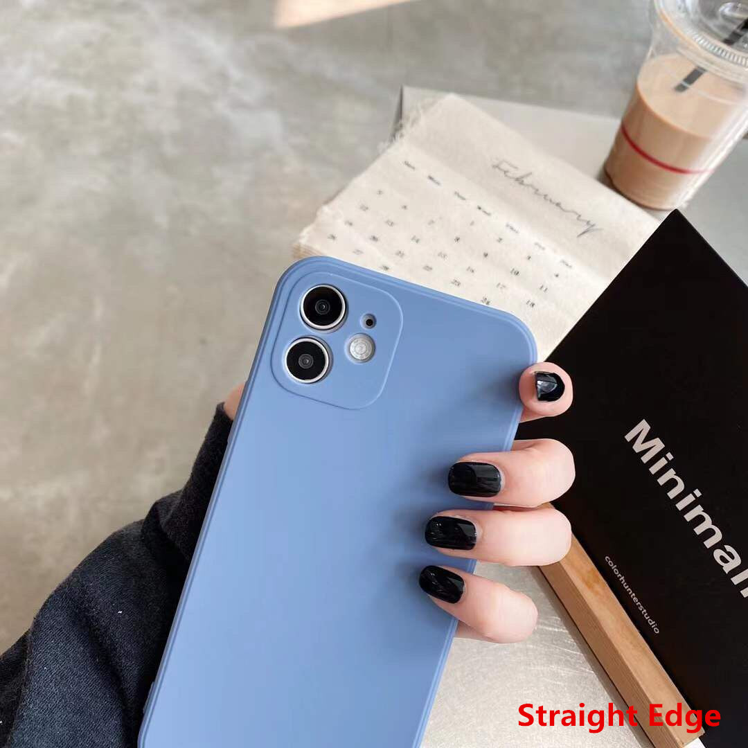 vỏ điện thoại iPhone 12 Mini 11 Pro MAX Fashion Candy Colors Straight Edge Liquid Soft TPU Phone Case