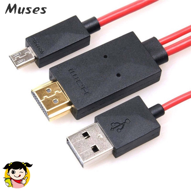 Muse07 Micro USB to HDMI 1080P HD TV Cable Adapter for Android Samsung Phones 11PIN
