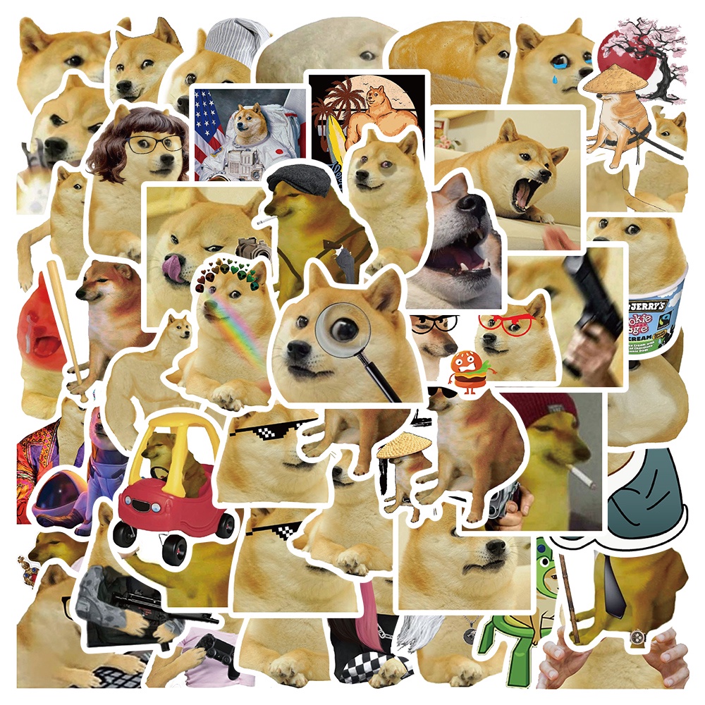 Bộ 10/50 Sticker Hoạt Hình Chống Thấm Nước Hình Chó Annoyed Ngộ Nghĩnh
