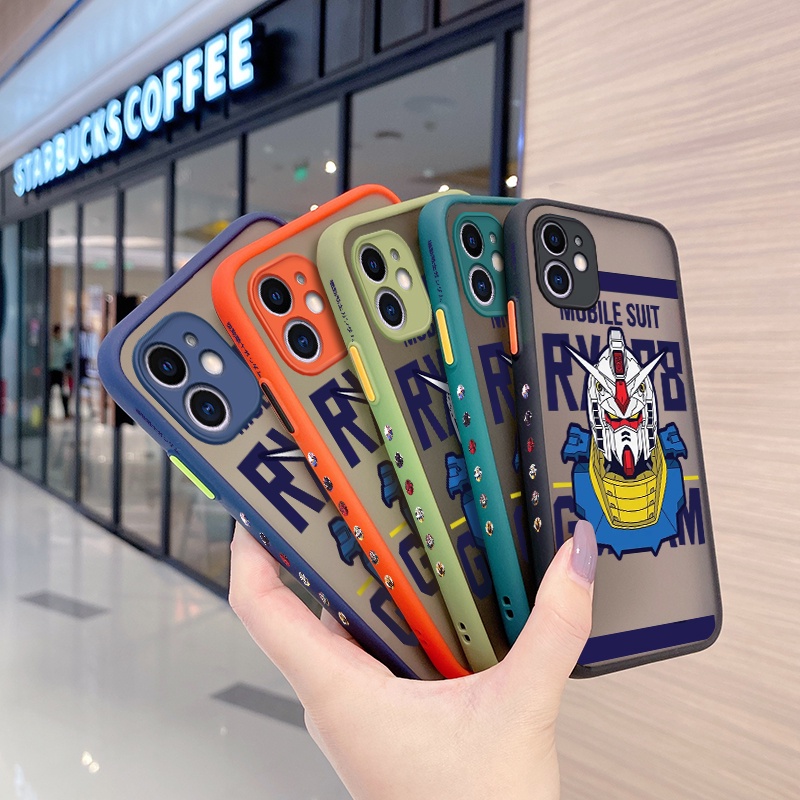 Ốp Điện Thoại Silicon Cứng Viền Vuông Trong Suốt In Hình Gundam Cho iPhone 6 Plus 6s Plus
