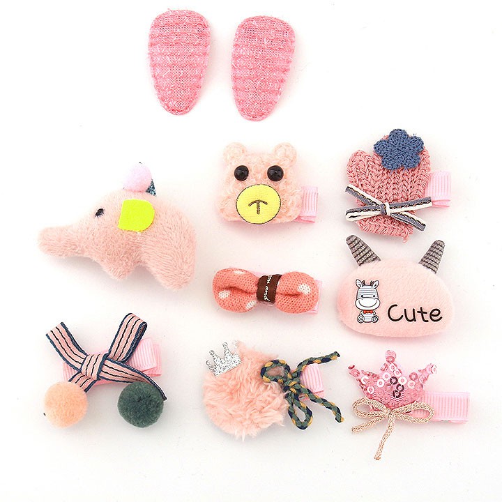 Set 10 kẹp tóc handmade phong cách Hàn Quốc kèm hộp quà đáng yêu (10pcs) BBShine – P111