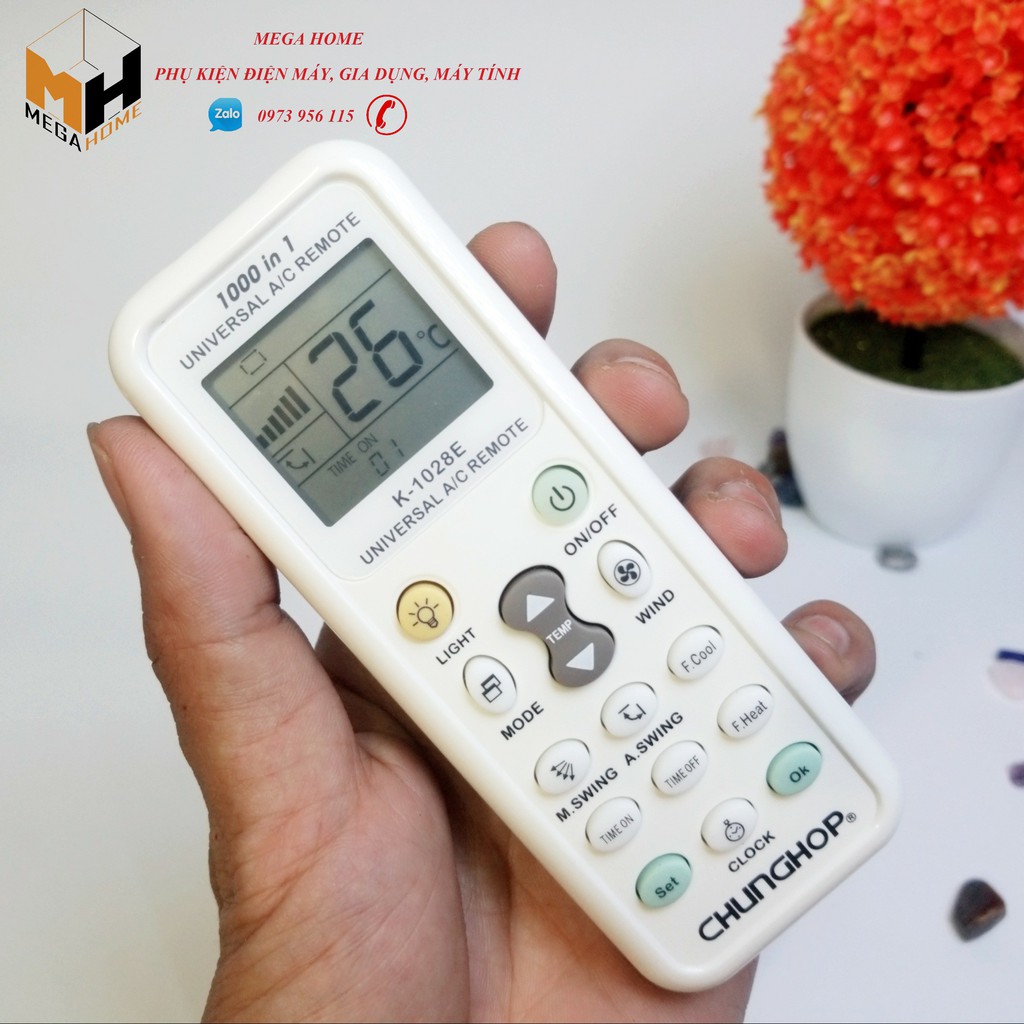 Điều khiển, Remote điều hòa, máy lạnh đa năng K-1028E 1000 in 1