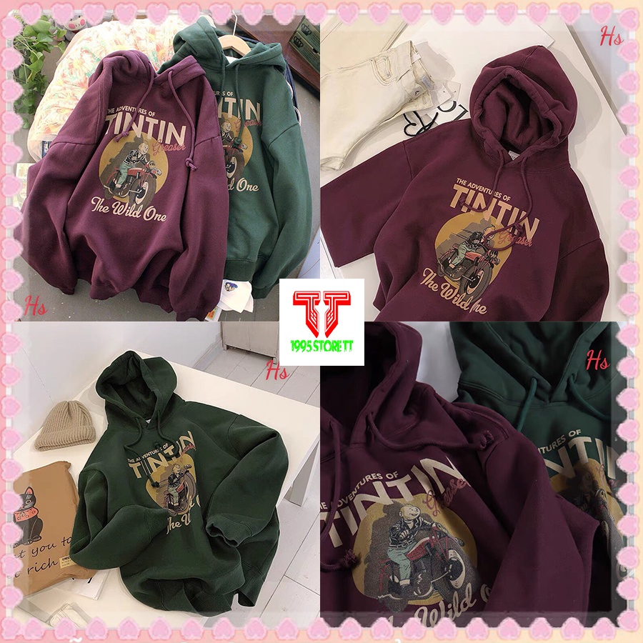 Áo Hoodie Nam Nữ Tin Tin Chạy Xe 2 Màu Chất Liệu Nỉ Cotton Mã 0693 STORE TT 1995 | BigBuy360 - bigbuy360.vn