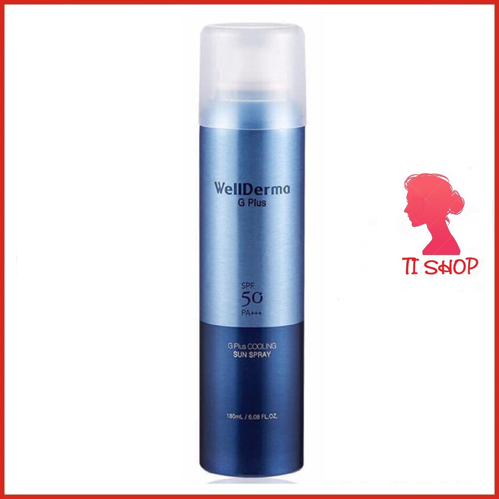 Xịt chống nắng 💋FREESHIP💋 Xịt chống nắng Wellderma G Plus Cooling Sun Spray SPF 50Pa++++ Làm Mát Da