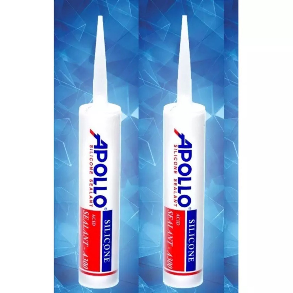 Keo silicon APOLLO loại tốt chính hãng A300, A500, màu trắng trong, trắng sữa, đen, xám đen, kèm súng bắn keo inox