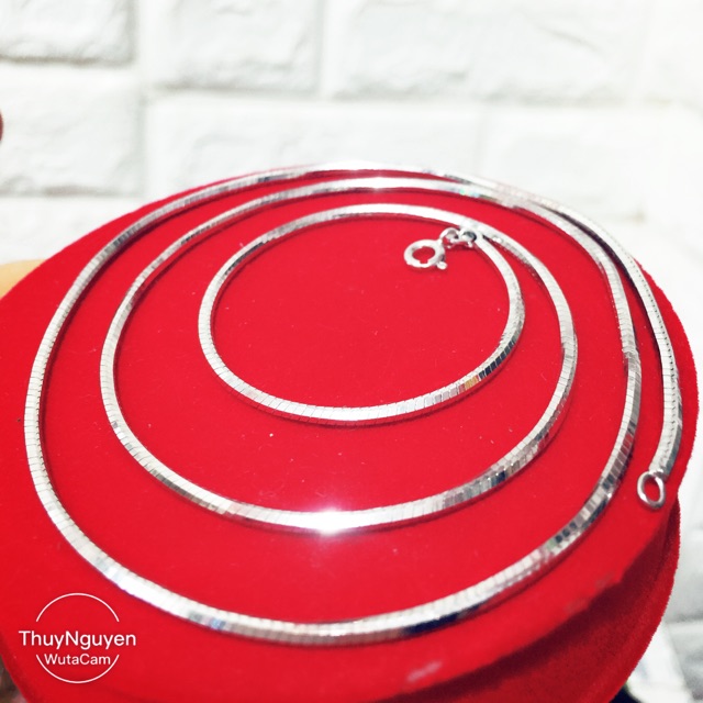 Dây mỳ giun thân tròn to 2 -3 ly dài 50 - 60cm bạc thật đẹp hiếm