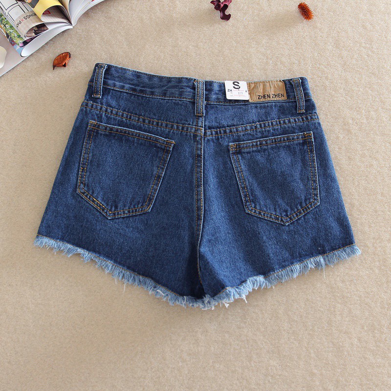 Quần Short Nữ Quần Đùi Nữ Rách Quần Jeans Ngắn Cạp Cao Thoải Mái Dành Cho Nữ