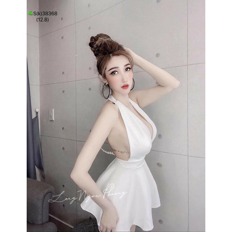 Sét.áo.yếm.peplum.xòe.hở.lưng.đính.cườm