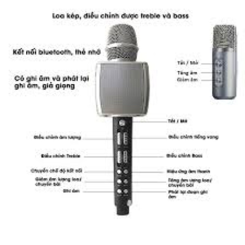 [Mã ELHACE giảm 4% đơn 300K] MIC KARAOKE KHÔNG DÂY BLOOTOTH YS 98 - MIC CAO CẤP - ÂM THANH SỐNG ĐỘNG