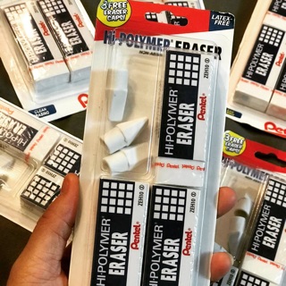 Vỉ 3 gôm Pentel size đại tặng kèm 3 đầu gôm