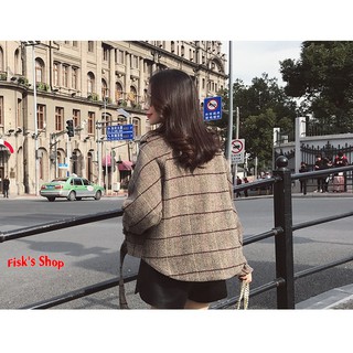 Áo khoác dạ đuôi tôm kẻ caro