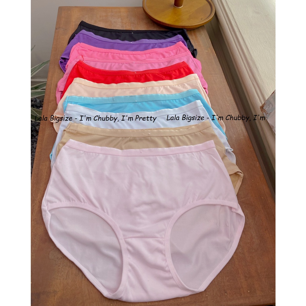 Quần lót cotton nữ BIGSIZE (55-85kg) trơn màu cạp cao DLQ01 - [LALA Bigsize]