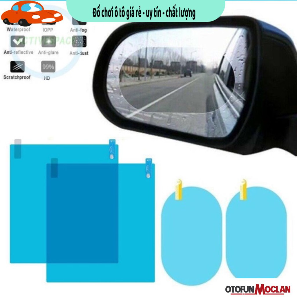 Bộ 4 miếng dán chống đọng nước kính hông và gương chiếu hậu ô tô/ Loại cao cấp