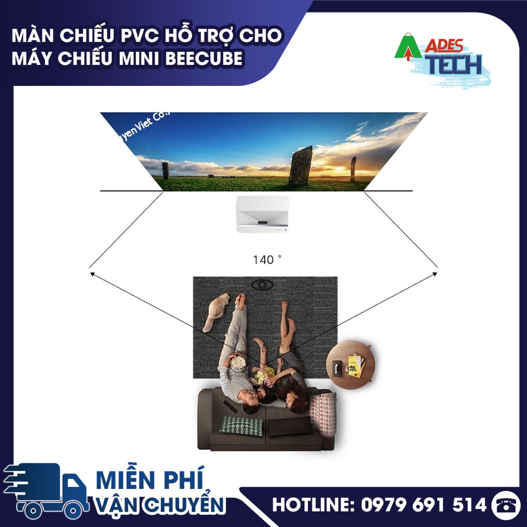 Màn Chiếu PVC Hỗ Trợ Cho Máy Chiếu Mini BEECUBE - BẢO HÀNH 6 THÁNG