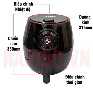 Nồi chiên không dầu Rapido RAF4.0M điều khiển cơ 1400W (4L) - Hàng chính hãng