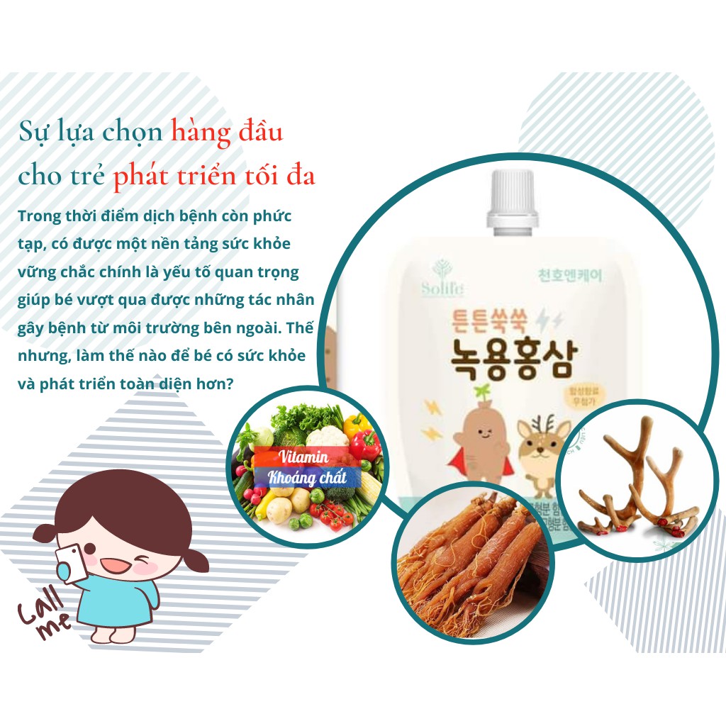 1 gói Hồng sâm Chunho Baby Hàn Quốc , cho trẻ biếng ăn và phát triển trí não  40ml