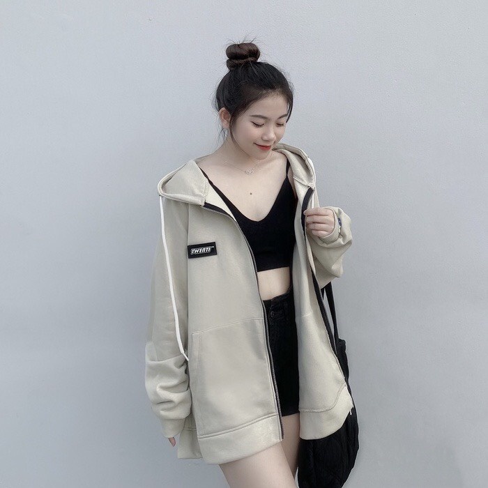 Áo Khoác Hoodie Zip TWENTI Mũ Trùm Unisex Chất Vải Nỉ Có Sẵn