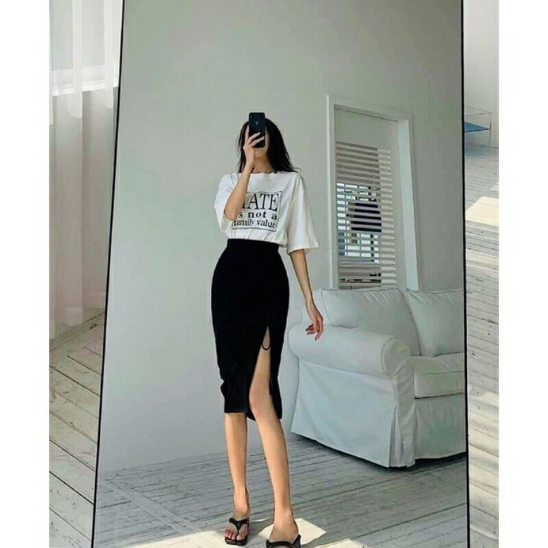 Chân váy dài xẻ tà rút dây cực sexy quyến rũ tôn dáng siêu chuẩn - Mã: 490 TV - Fashion