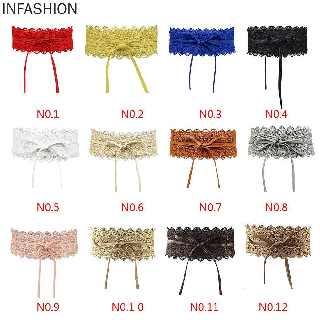 Thắt Lưng Ren Bản To Thời Trang Cho Nữ